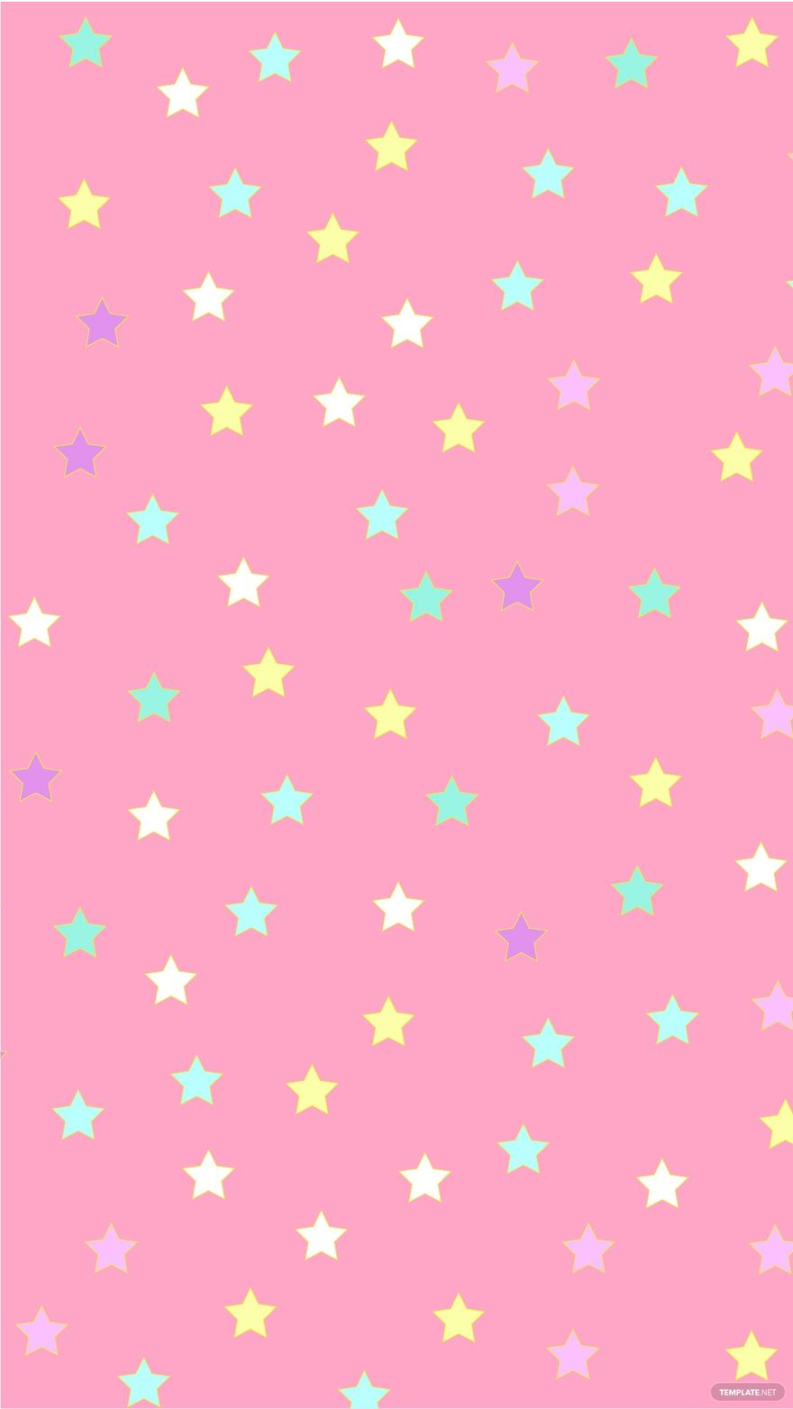 Pastel Pink Background With Stars
