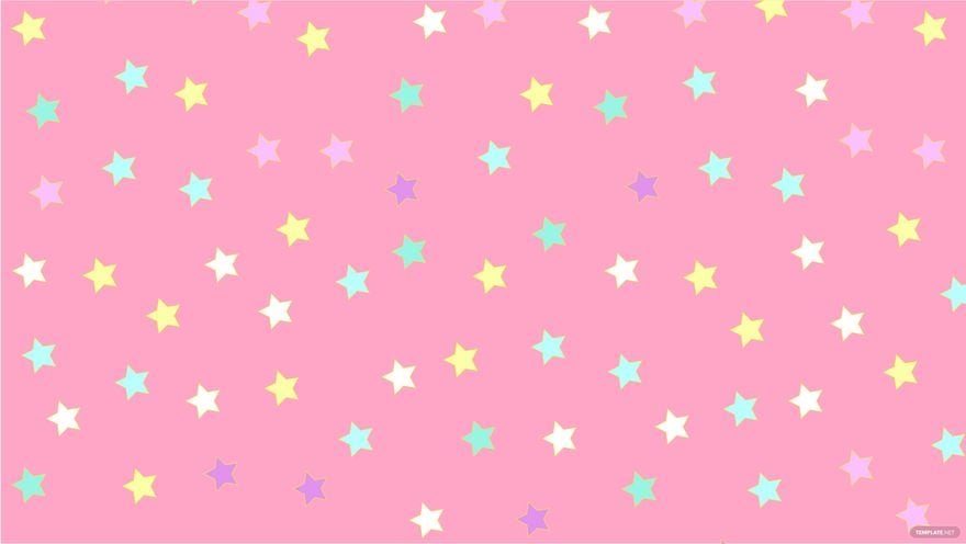 Pastel Pink Background With Stars