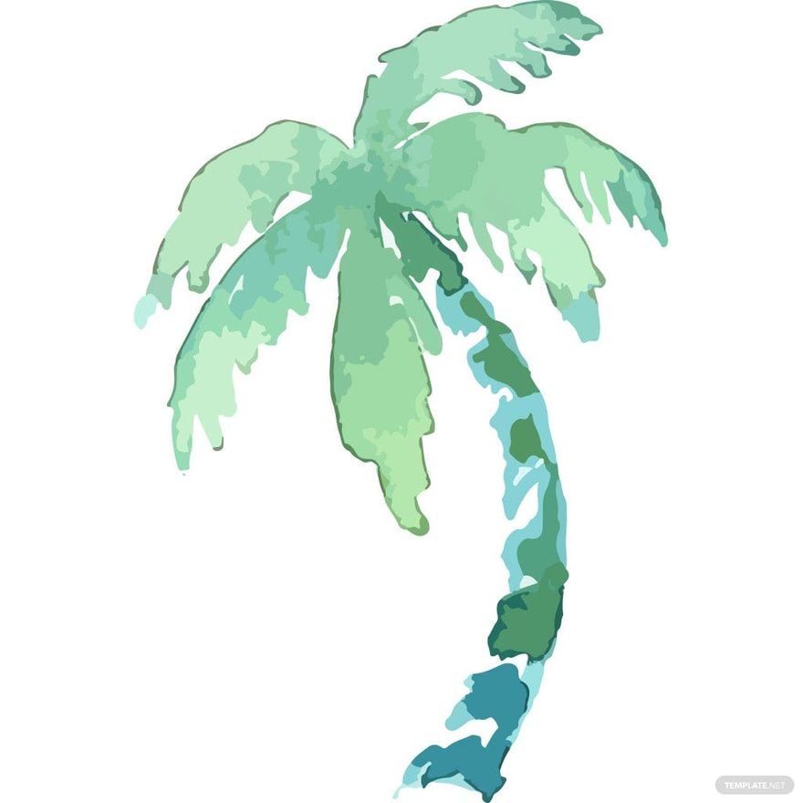 Free Watercolor Palm Tree Silhouette in Illustrator, PSD, EPS, SVG, JPG, PNG