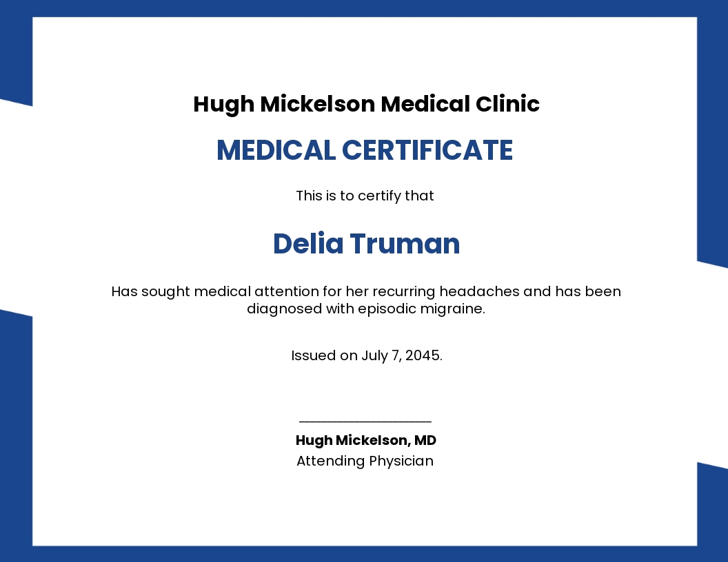 Medical Certificate Template - Google Docs, Word, Publisher