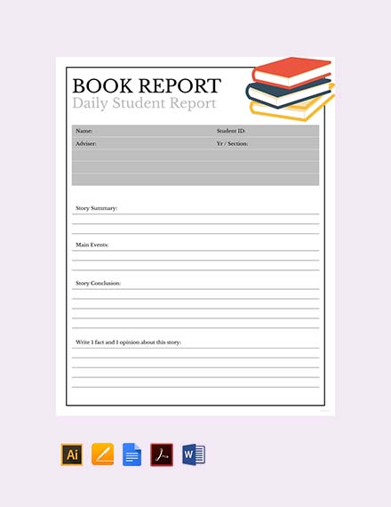 Sample Book Report Template Word Template