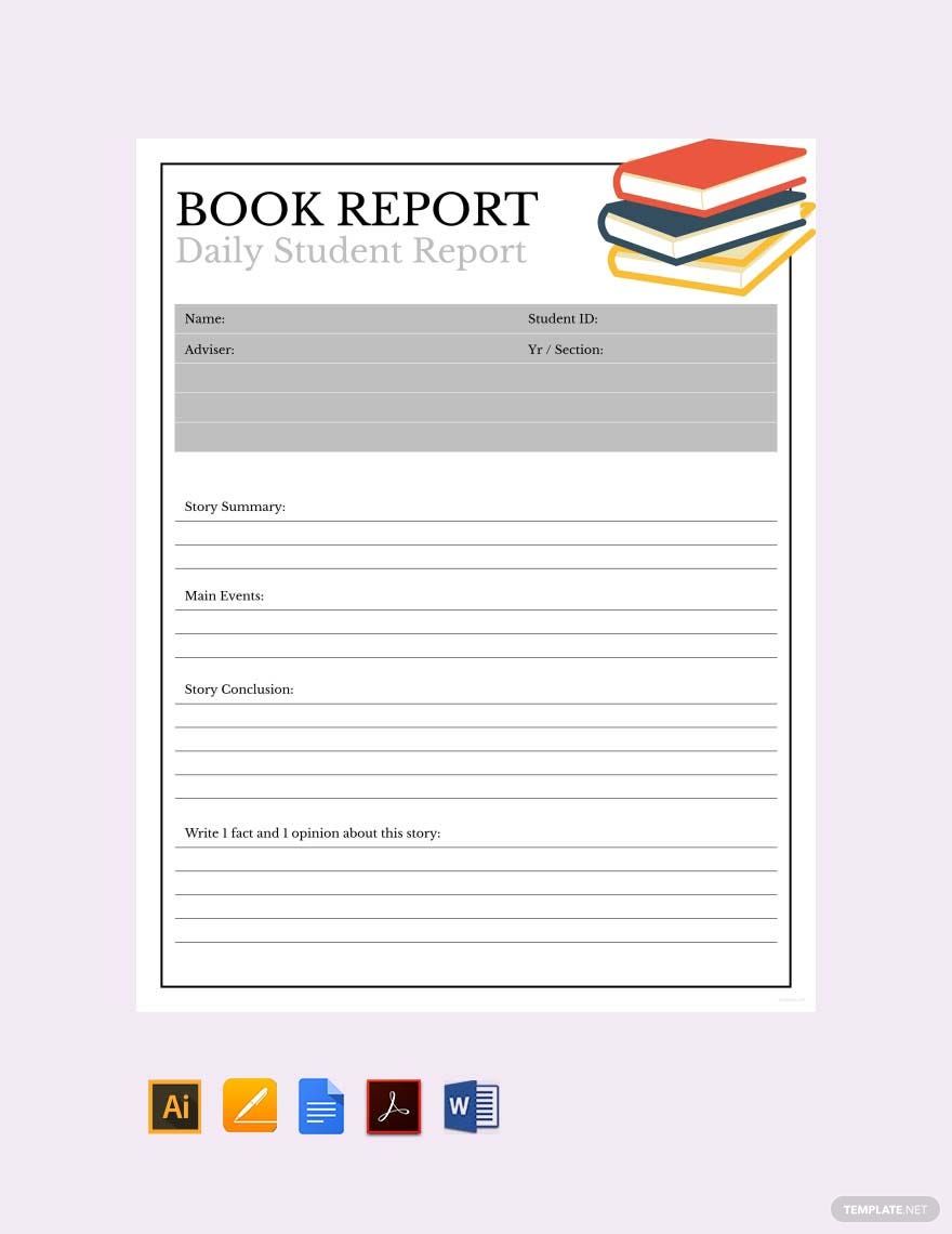 Sample Book Report Template