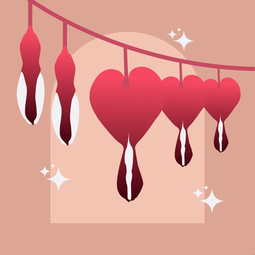 Free Bleeding Heart Flower Illustration in Illustrator, EPS, SVG, JPG, PNG