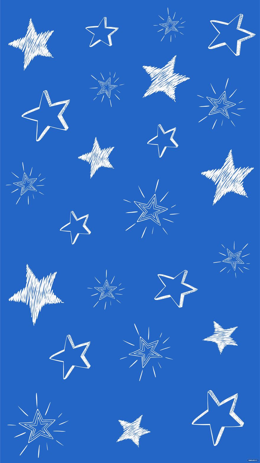 Free Blue Background With White Stars