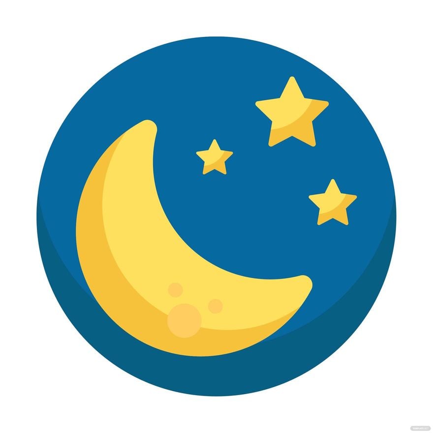 Cartoon moon with stars vector PNG - Similar PNG