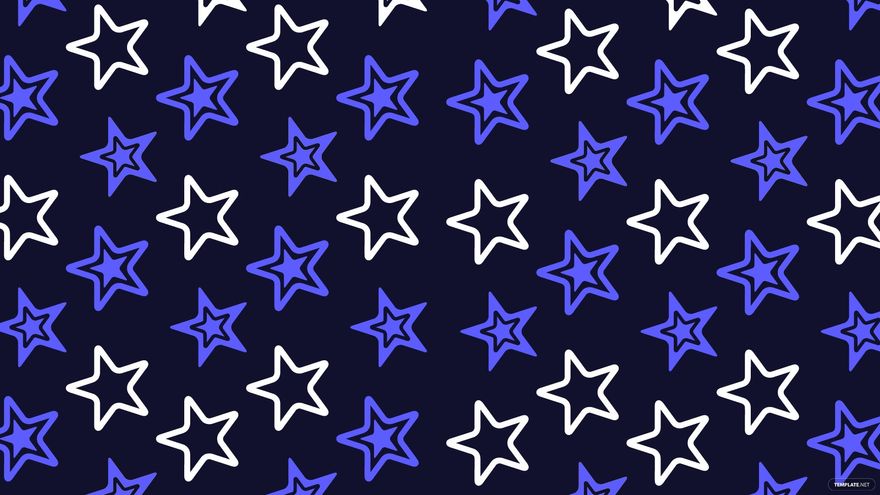 Blue And White Star Background