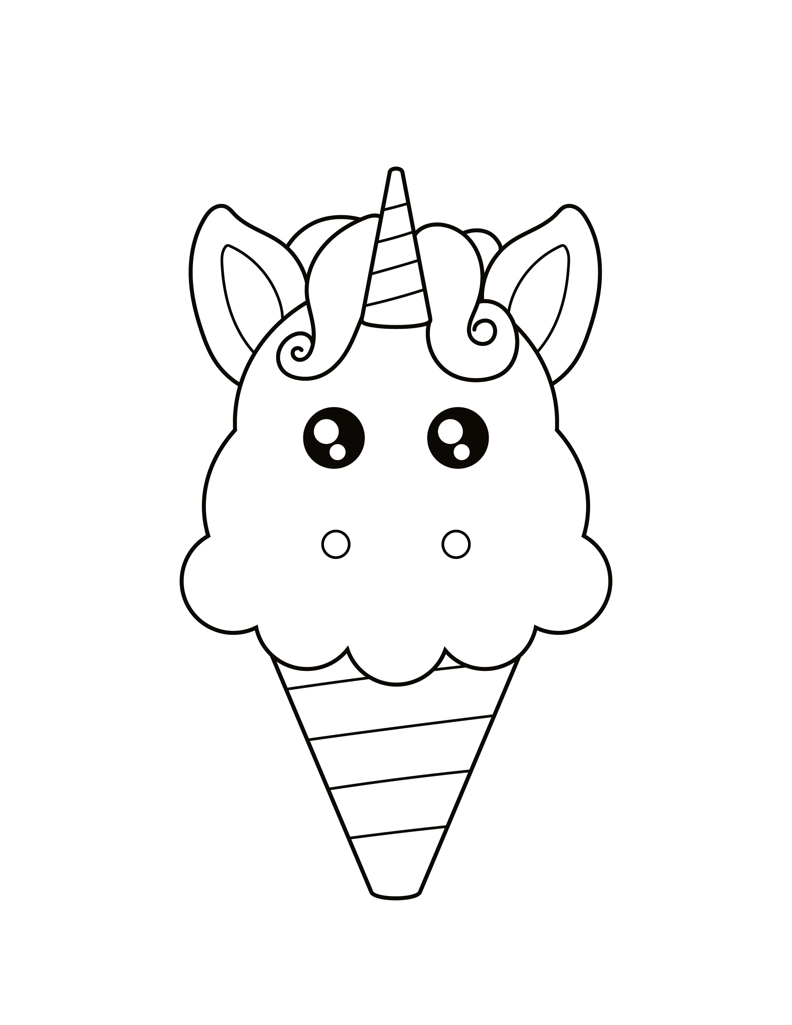 Free Unicorn Ice Cream Coloring Page   EPS, Illustrator, JPG, PNG ...