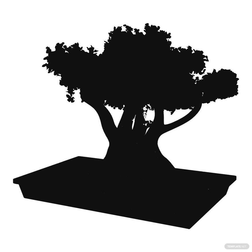 Bonsai Tree Silhouette in Illustrator, PSD, EPS, SVG, JPG, PNG