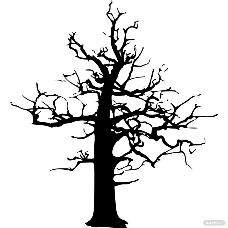 Free Creepy Tree Silhouette in Illustrator, PSD, EPS, SVG, JPG, PNG