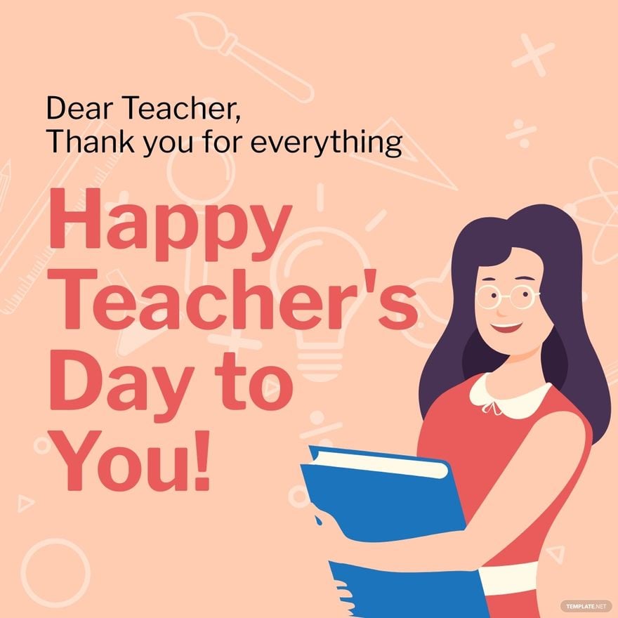 Free Teacher's Day Thank You Linkedin Post Template