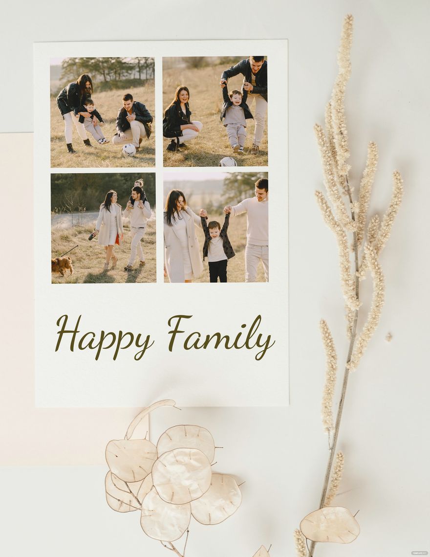 Free Family Photo Collage Illustrator, InDesign, PSD