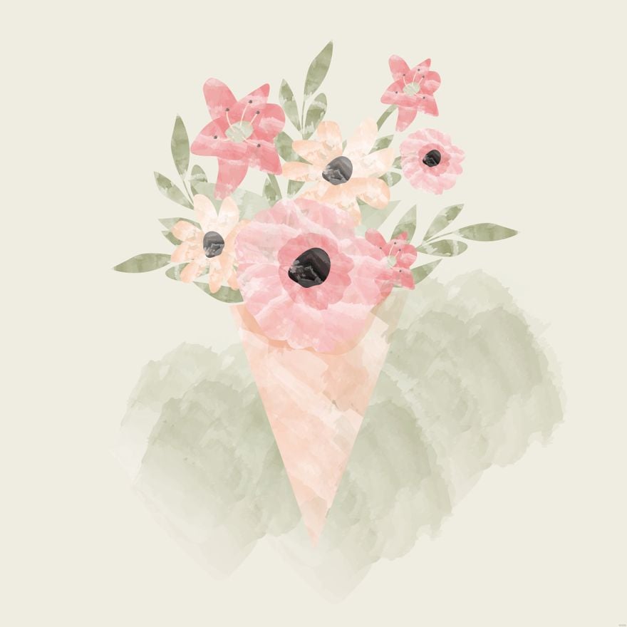 Free Watercolor Flower Bouquet Illustration