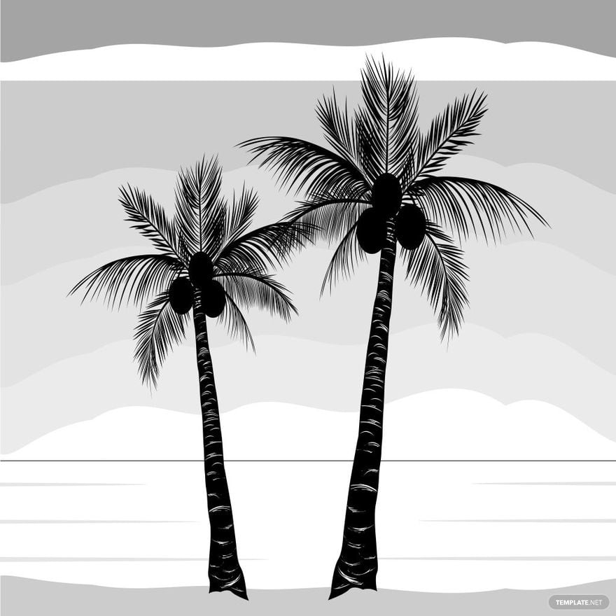 Coconut Tree Silhouette in Illustrator, PSD, EPS, SVG, JPG, PNG