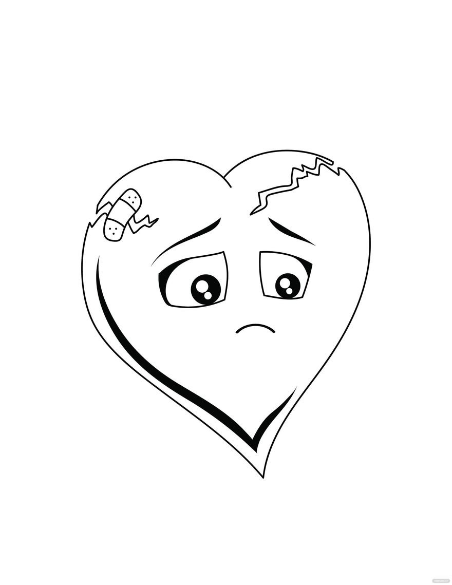 Free Sad Broken Heart Drawing - EPS, Illustrator, JPG, PNG, PDF ...