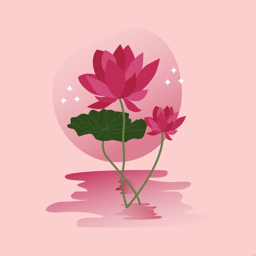 Free Red Lotus Flower Illustration