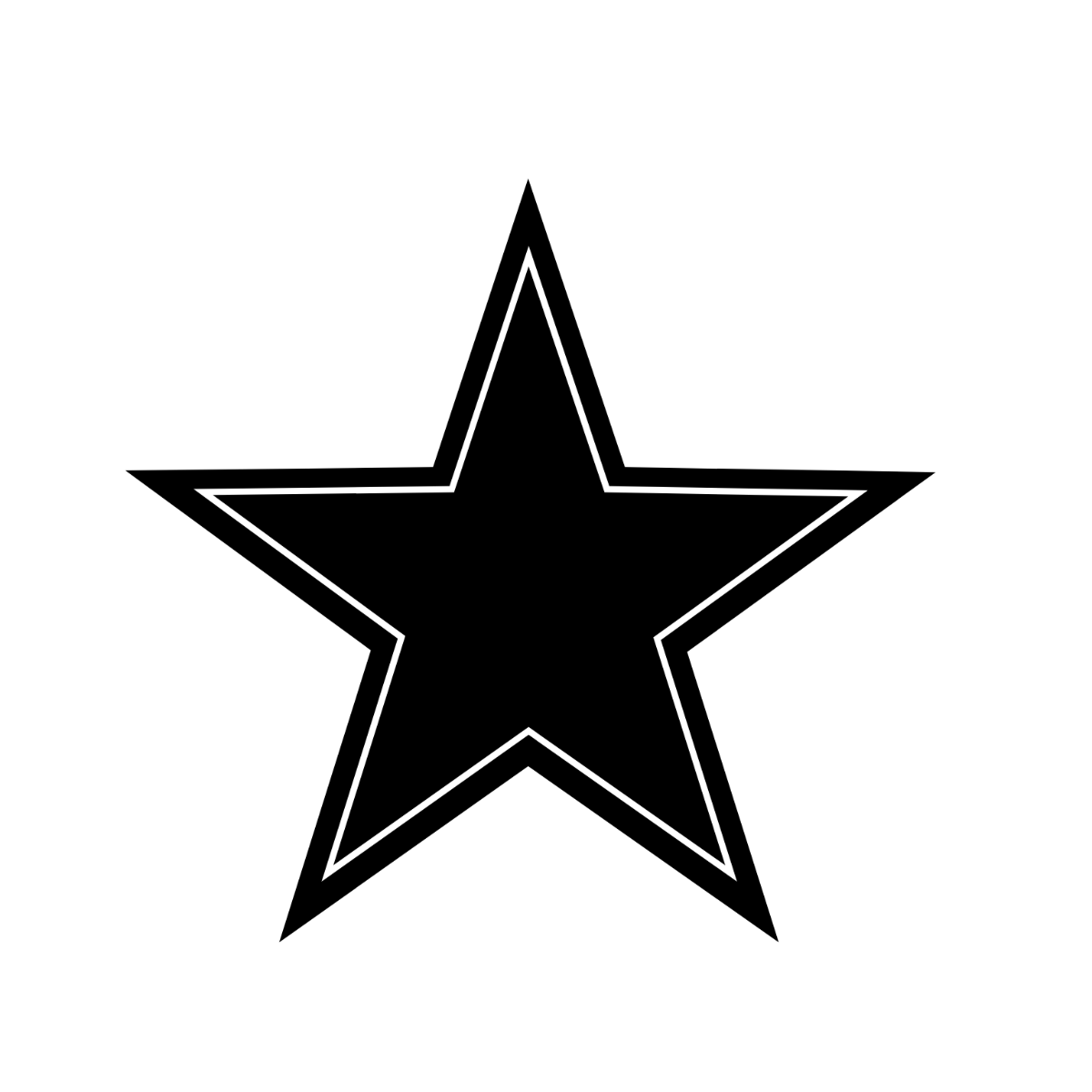 Black And White Star Clipart Template