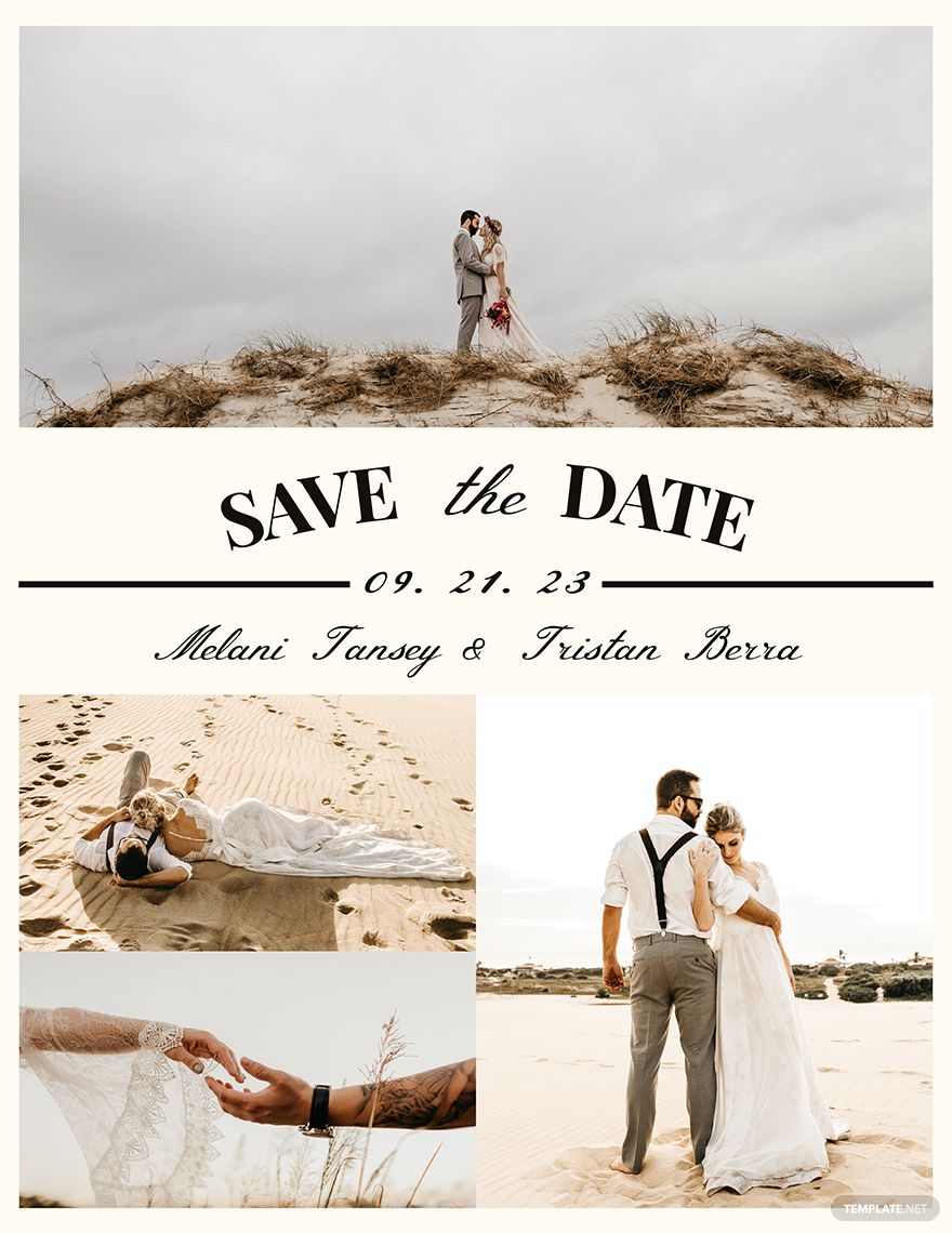 Save The Date Photo Collage Template