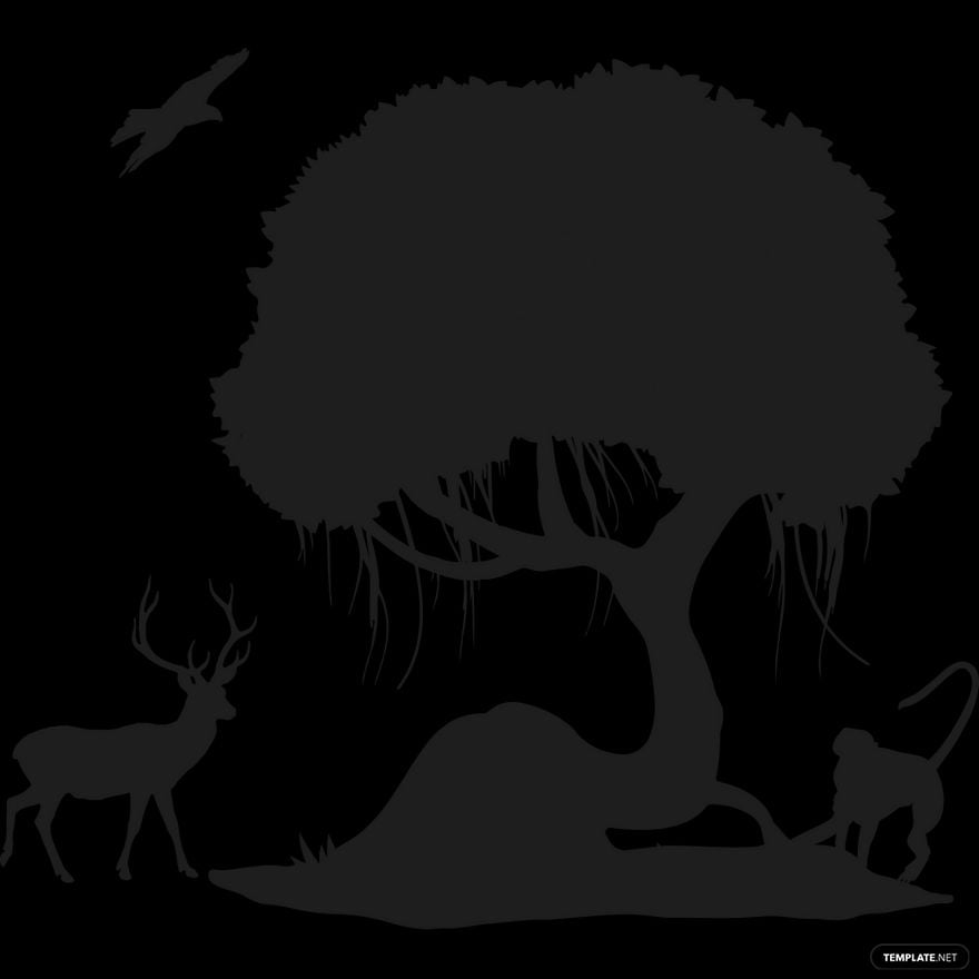 Jungle Tree Silhouette in Illustrator, PSD, EPS, SVG, JPG, PNG