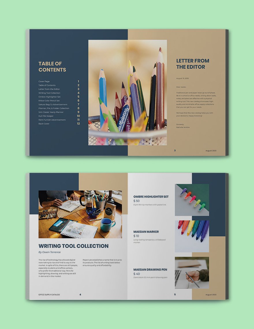 Office Supply Catalog Template