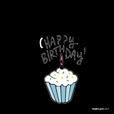 Cupcake Birthday Animated Stickers in GIF, After Effects