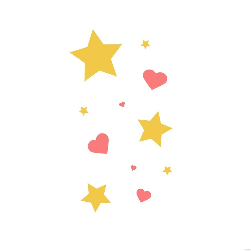 Hearts And Stars Clipart Template
