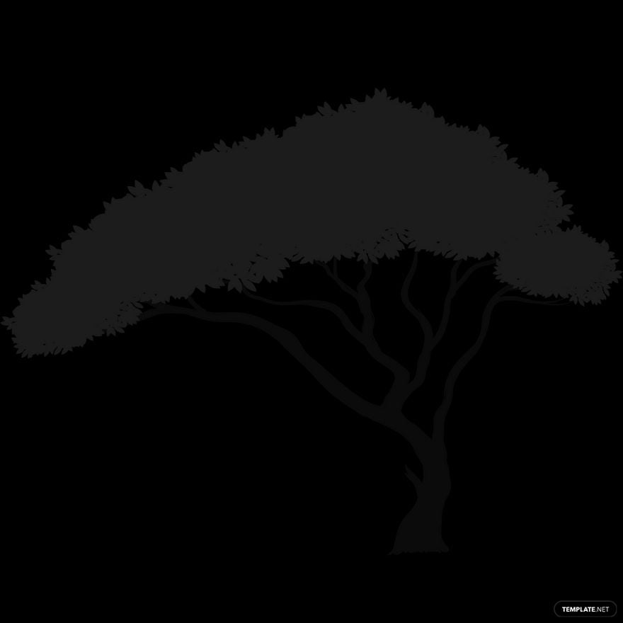 Free Acacia Tree Silhouette in Illustrator, PSD, EPS, SVG, JPG, PNG