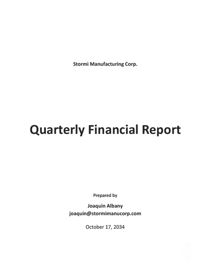 Financial Report Template