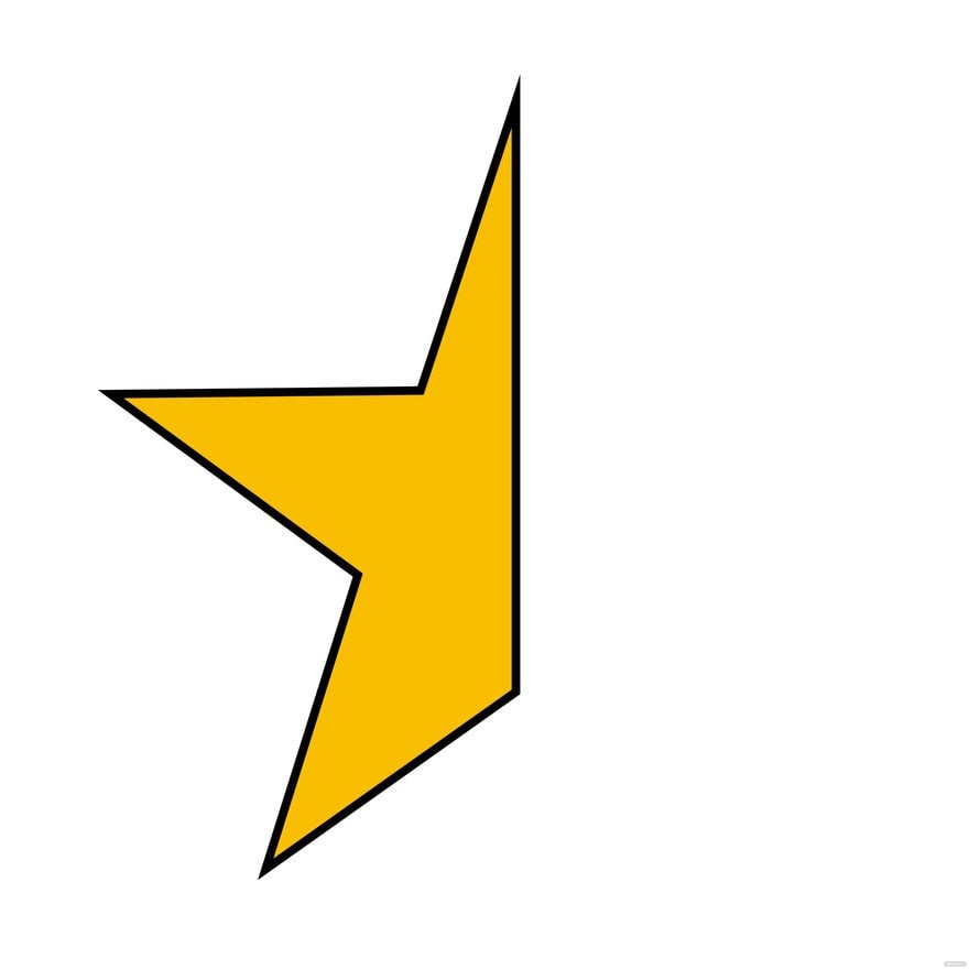 Half Star Clipart in Illustrator, SVG, JPG, EPS, PNG - Download