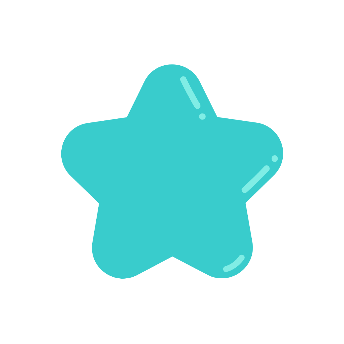 Teal Star Clipart Template