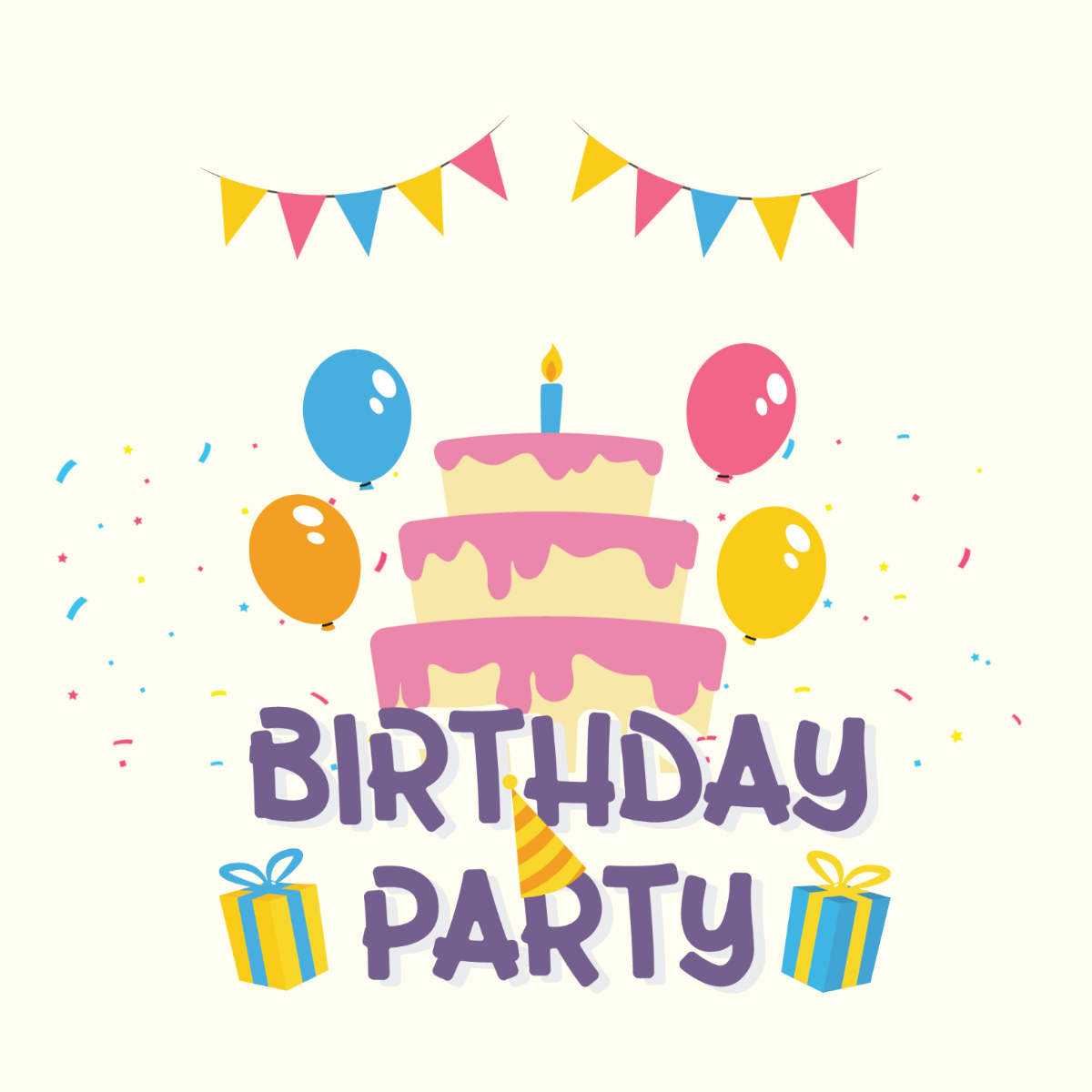 Birthday Party Vector Template