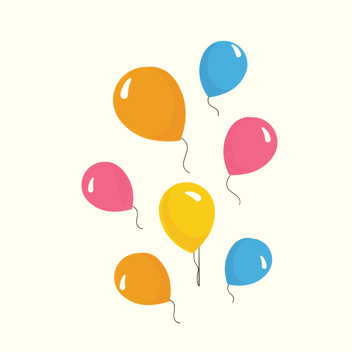 Birthday Balloons Vector Template