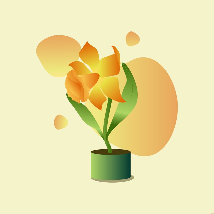 Daffodil Flower Illustration in Illustrator, EPS, SVG, JPG, PNG