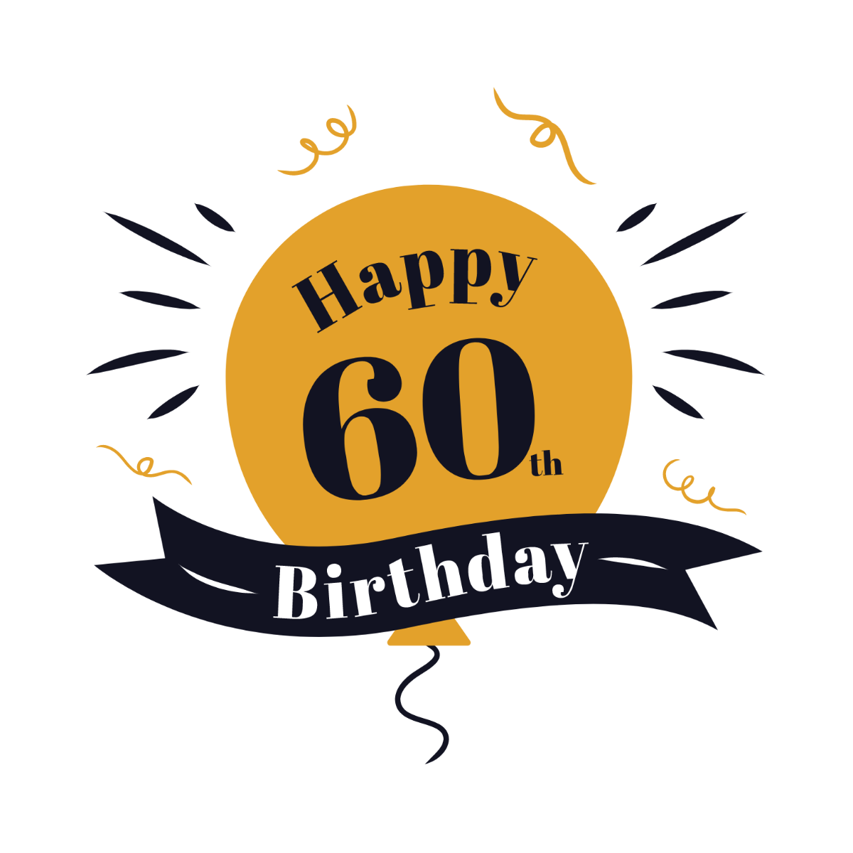 60th Birthday Vector Template