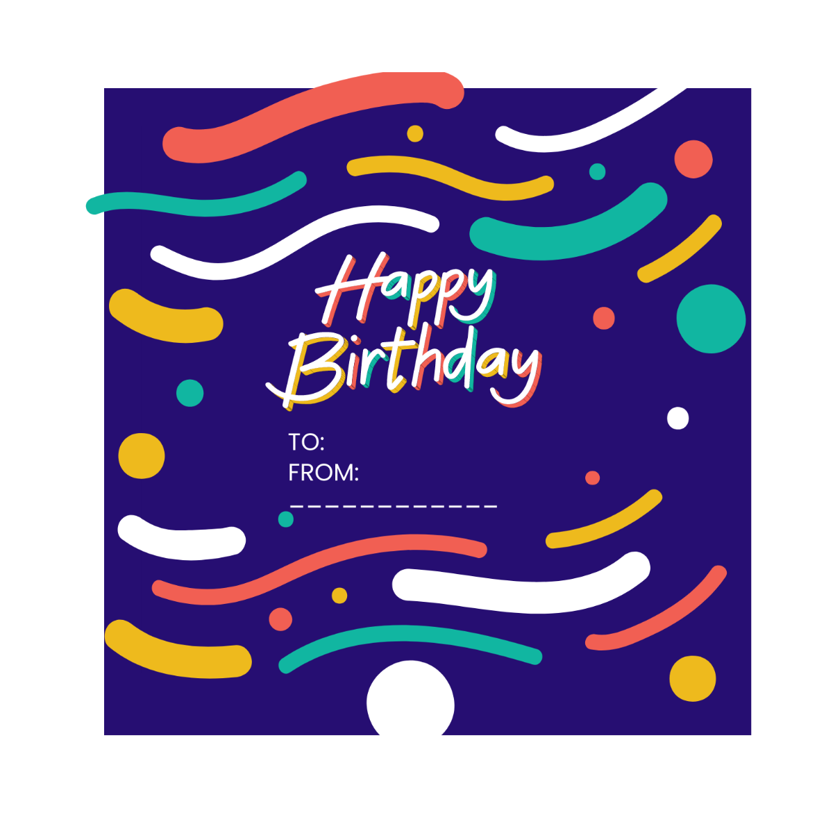 Birthday Card Vector Template
