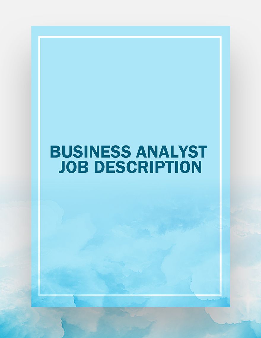 Business Analyst Job Description
