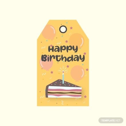 Free Happy Birthday Tag Vector