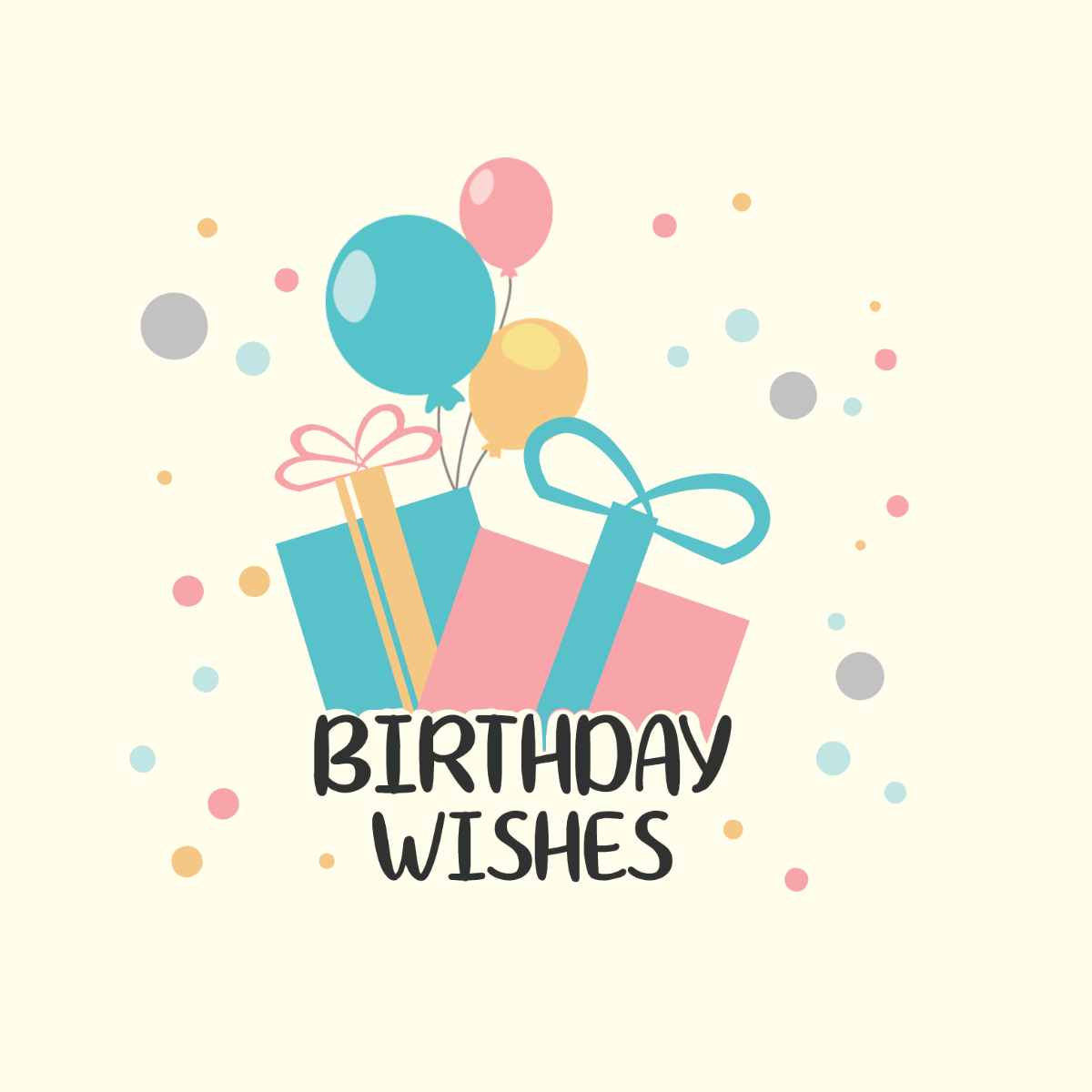 Happy Birthday Wishes Vector Template