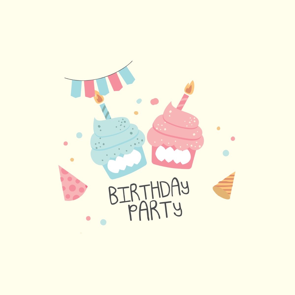 Happy Birthday Party Vector Template