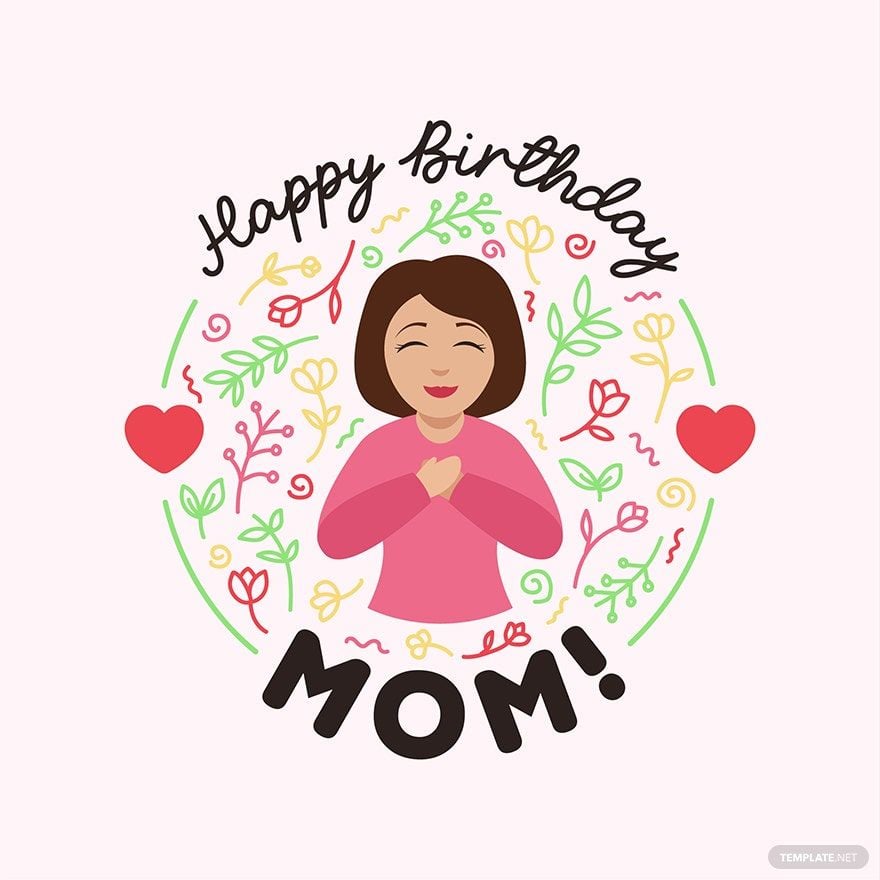 Free Happy Birthday Mom Vector