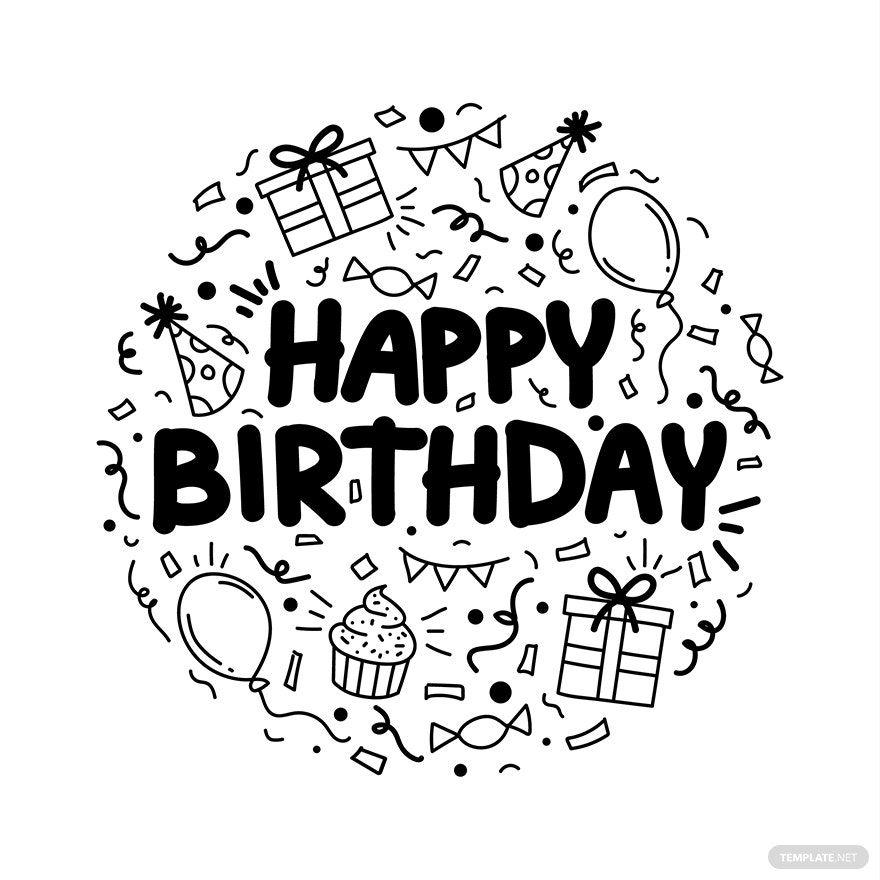 happy birthday illustrator template free download