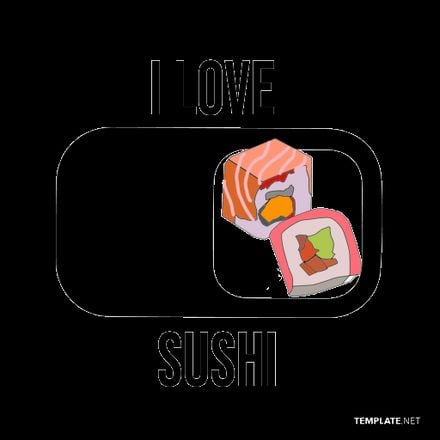 Love Sushi Animated Stickers in GIF, After Effects