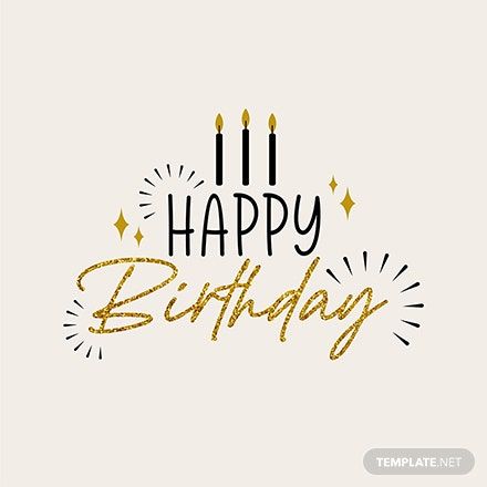 Free Happy Birthday Pink Glitter Vector - Download in Illustrator, EPS ...