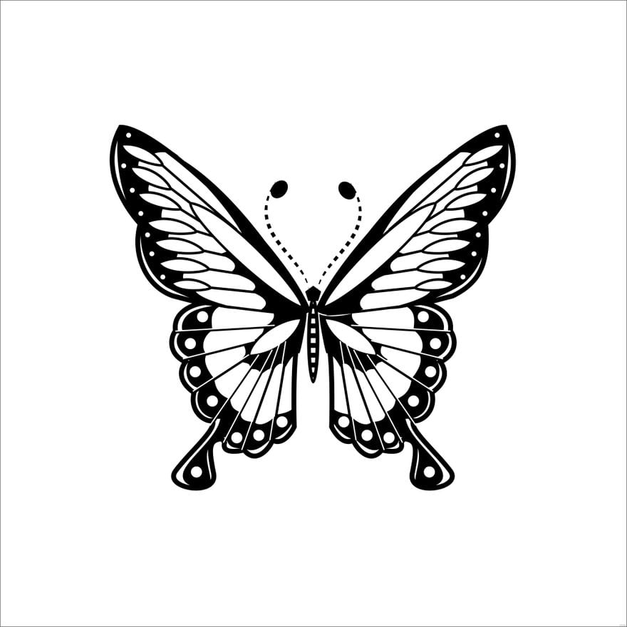 Butterfly Wings Silhouette in Illustrator, EPS, SVG, JPG, PNG