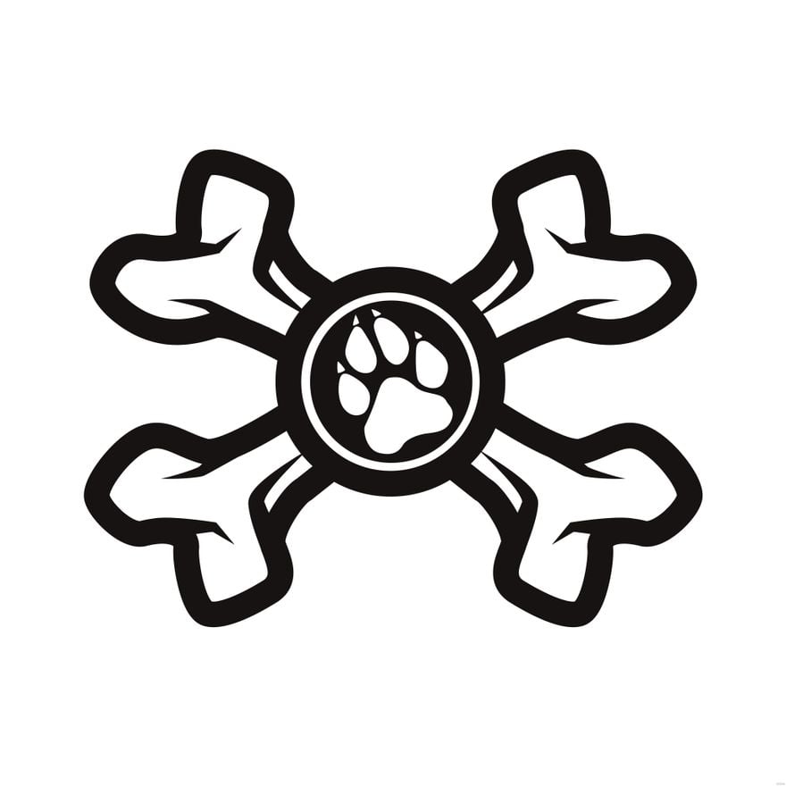 Free Dog Bone and Paw Vector Template