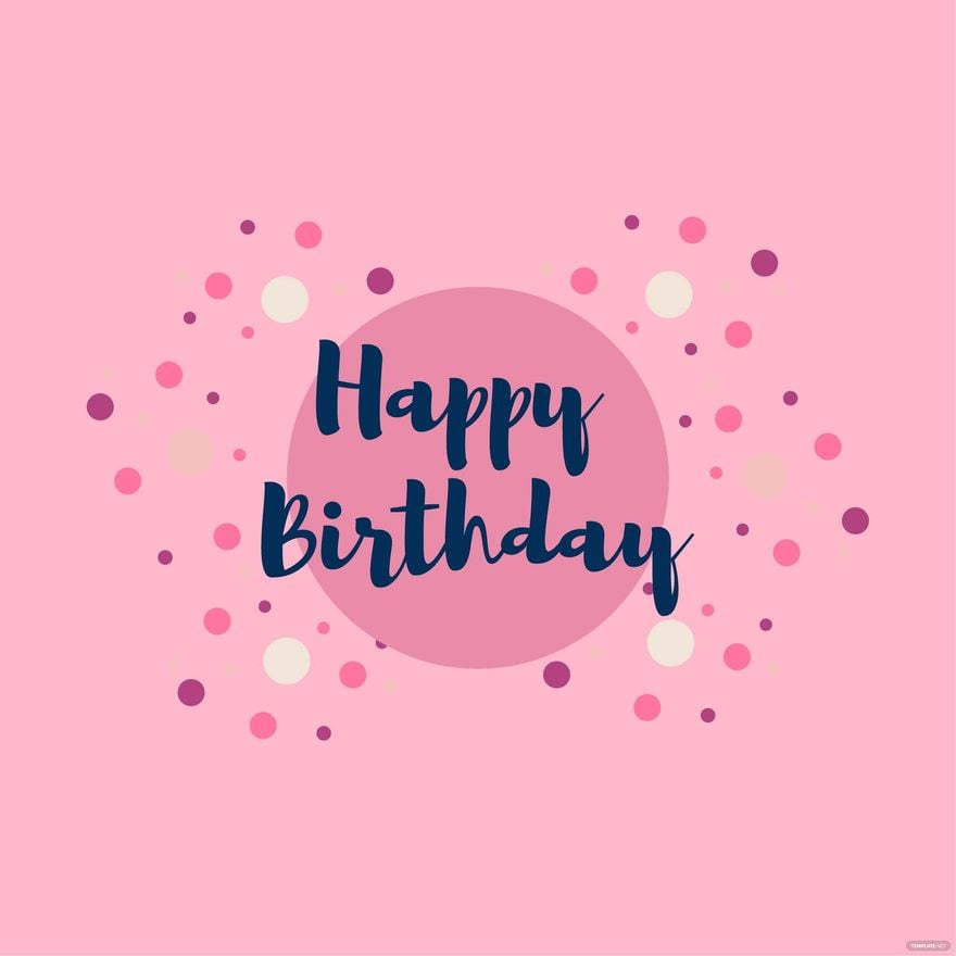 Free Happy Birthday Pink Glitter Vector