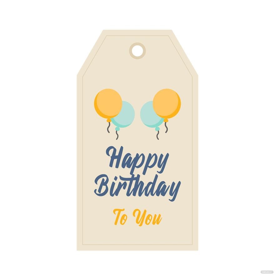 Free Happy Birthday Gift Tag Vector
