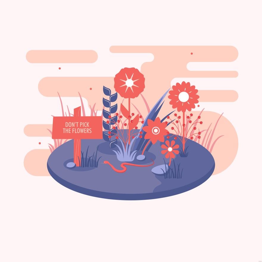 Free Flower Bed Illustration in Illustrator, EPS, SVG, JPG, PNG