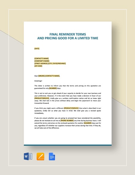 FREE Service Reminder Letter Template: Download 2538+ Letters in Word ...