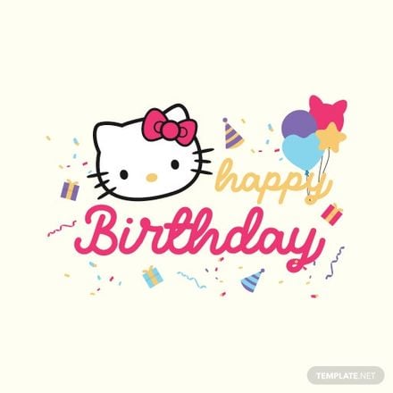 Free Hello Kitty Happy Birthday Vector