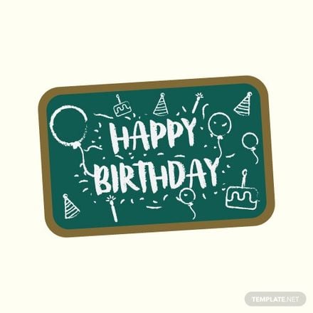 Free Chalkboard Happy Birthday Vector